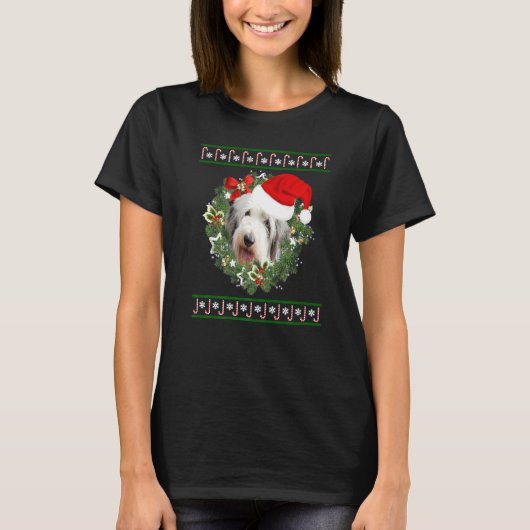 T-shirt Bobtail Christmas - Bobtail Dog (Devant)