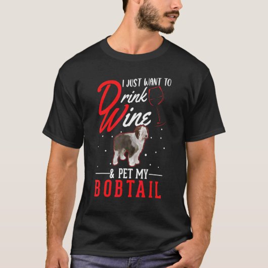 T-shirt Bobtail Et Vin (Devant)