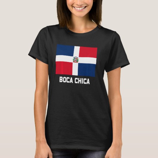 T-shirt Boca Chica République dominicaine Drapeau Emblem E (Devant)
