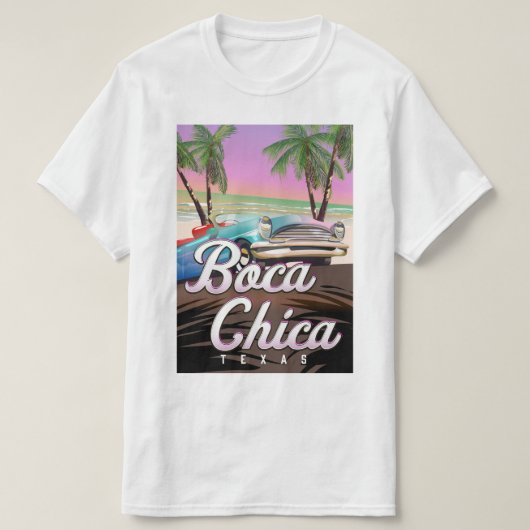 T-shirt Boca Chica Texas affiche de vacances (Design devant)