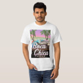 T-shirt Boca Chica Texas affiche de vacances (Devant entier)