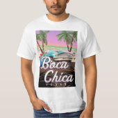T-shirt Boca Chica Texas affiche de vacances (Devant)