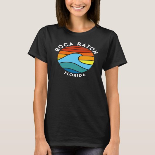 T-shirt Boca Raton Florida Retro Wave Premium (Devant)