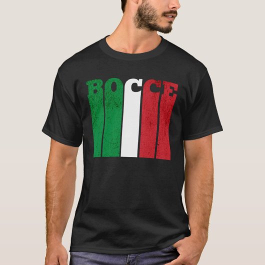 T-shirt Bocce Ball Player Italia Italy Flag Bocce (Devant)