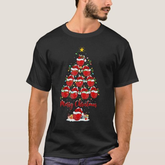 T-shirt Bocce Ball Xmas Lights Bocce Christmas Tree (Devant)