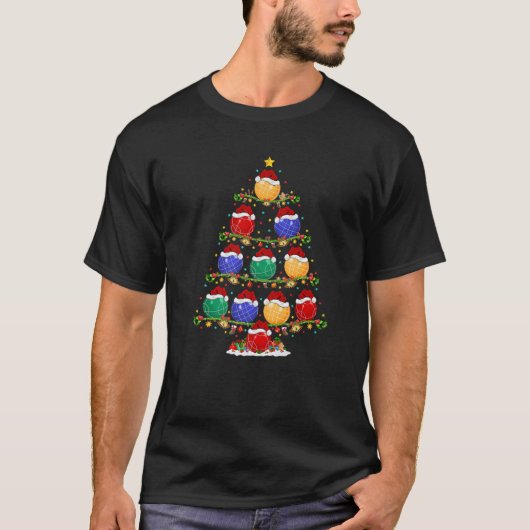 T-shirt Bocce Lover Xmas Lighting Père Noël Bocce Christma (Devant)