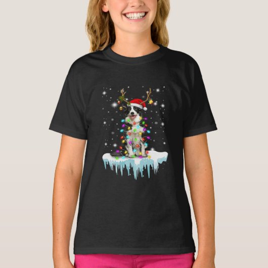 T-shirt Boder Colline Reindeer Noël présent (Devant)