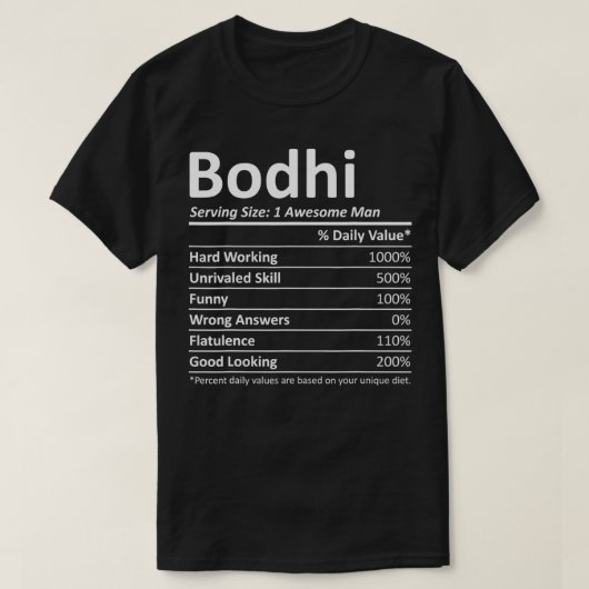 T-shirt BODHI Nutrition Funny Birthday Personalized Name G (Design devant)