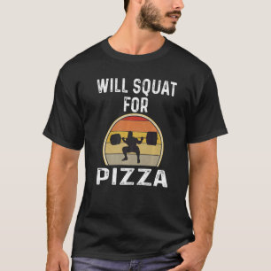 T-shirt Body Builder Pizza Athlete Retro
