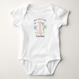T-shirt/Body voor Bee-Day meisje met roze en madel Romper