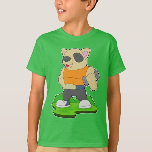 T-shirt Bodybuilder de chien Dumbbell Bodybuilding (Devant)