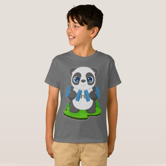 T-shirt Bodybuilder Panda Dumbbell Bodybuilding (Devant entier)