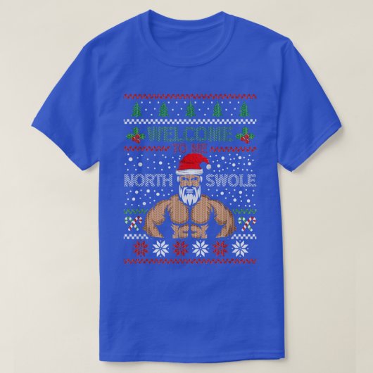T-shirt Bodybuilder père Noël en vrac Powerlifter Gym En (Design devant)