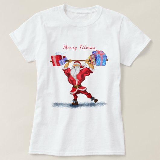 T-shirt Bodybuilder Santa Claus - Cadeaux de Noël - Drôle (Design devant)
