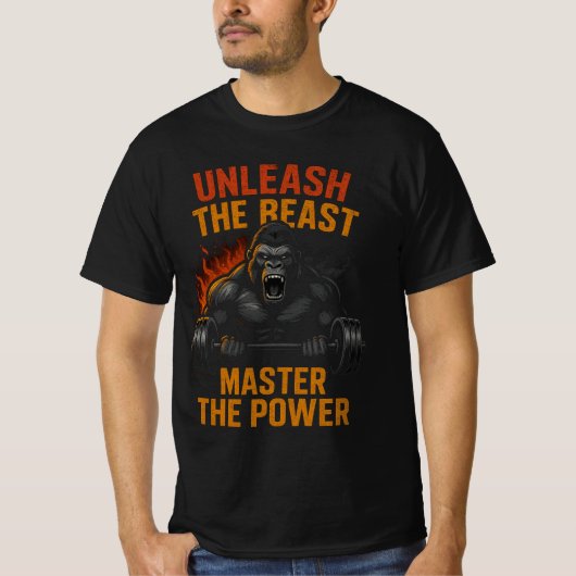 T-shirt Bodybuilding Beast Power – Unleash Strength Muscle (Devant)
