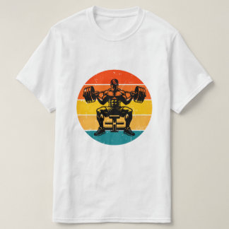 T-Shirt Bodybuilding Coucher de Soleil Rétro - Hom