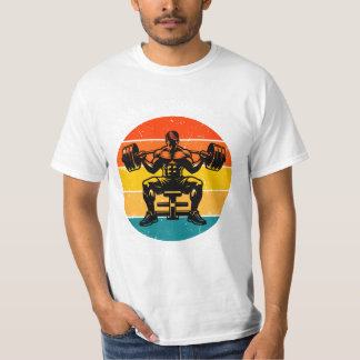 T-Shirt Bodybuilding Coucher de Soleil Rétro - Hom