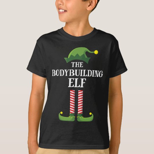 T-shirt Bodybuilding Elf Correspondance Famille de Noël P (Devant)
