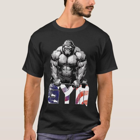 T-shirt Bodybuilding Gorilla Gym Fitness Beast 2 (Devant)