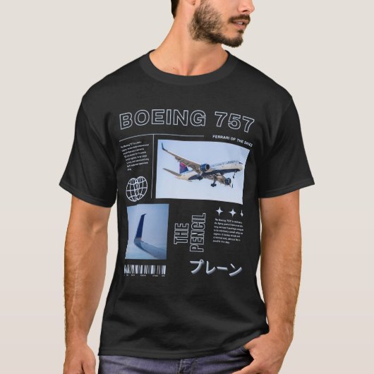 T-shirt Boeing 757 Graphic Design (Devant)