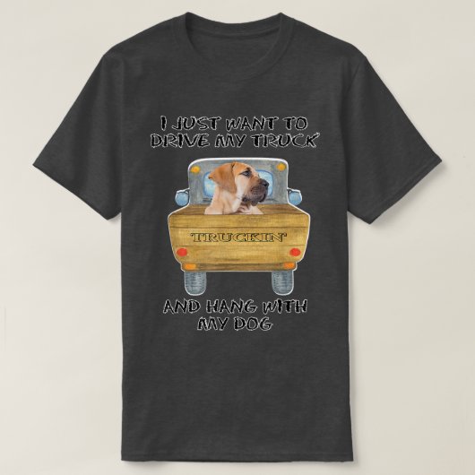 T-shirt Boerboel de chien conducteur de camion (Design devant)
