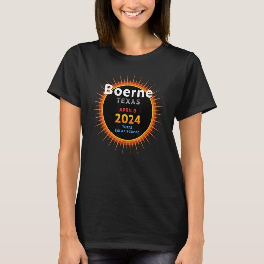 T-shirt Boerne Texas Total Solar Eclipse 2024 2 (Devant)