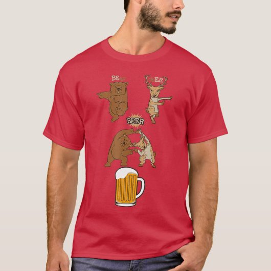 T-shirt Boeuf À Bière Plus Cerf Équivalent Bière (Devant)