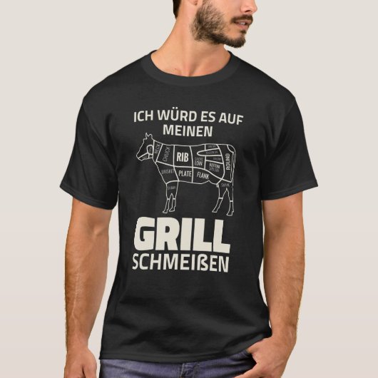 T-shirt Boeuf de vache - Manger de viande Barbecue Grill V (Devant)