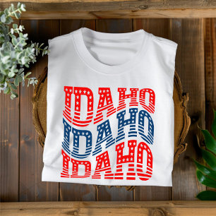 T-Shirt Bohème Rouge et Bleu Patriotique de l'Idah