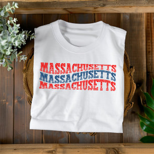 T-shirt bohème rouge et bleu patriotique du Massac