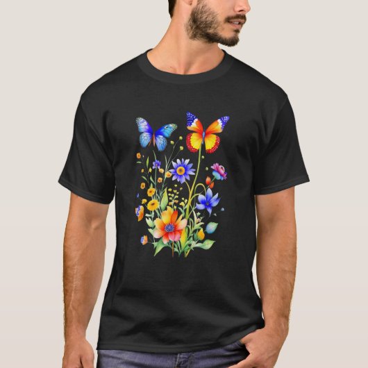 T-shirt Boho Aesthetics Fleur sauvage Vintage Watercolo (Devant)