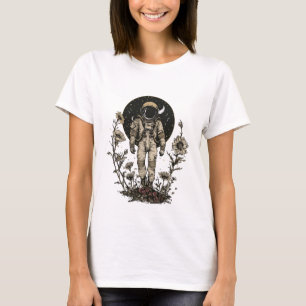 T-shirt Boho Céleste astronaute de lune dans l'espace