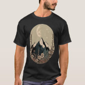 T-shirt Boho Chic Floral Moon Mountain (Devant)