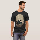 T-shirt Boho Chic Floral Moon Mountain (Devant entier)