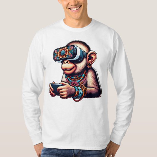T-shirt Boho Chic Monkey : Un Tee Animale Tendance Et Arti (Devant)