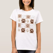 T-shirt Boho Chien & Chat Paw À damiers (Devant)