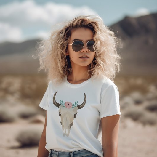 T-shirt Boho Cow Skull