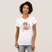 T-shirt Boho femme brune lune étoiles neutre abstrait (Devant entier)