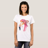 T-shirt Boho Fiona Flamant rose d'aquarelle Tee (Devant entier)