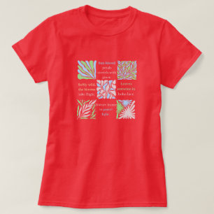 T-shirt Boho Floral Art dans les tons pastel