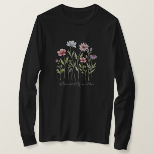 T-shirt Boho Floral Boho, Fleurs sauvages d’aquarelle fémi