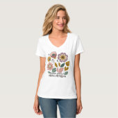 T-shirt Boho floral design with the phrase “Bloom without (Devant entier)