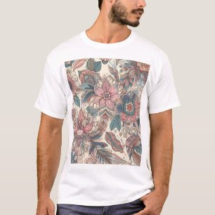 T-shirt Boho Floral Mandala Motif Art Imprimer