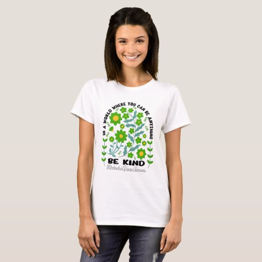 T-shirt Boho Floral Mitochondrial Be Kind (Devant entier)