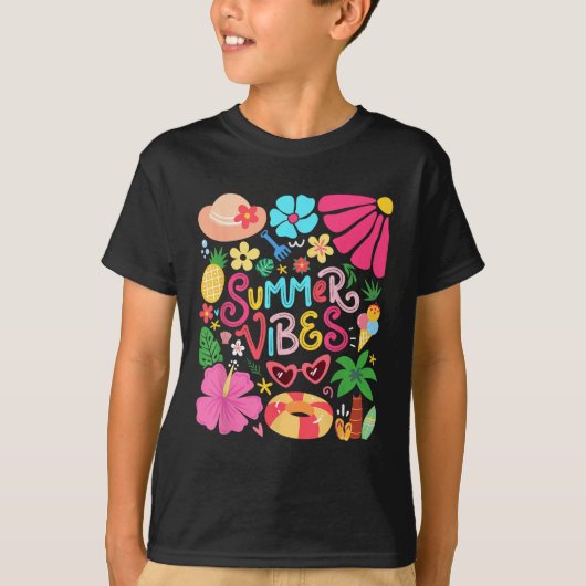 T-shirt Boho Flower Hello Vibes été Funny Beach Life Me (Devant)