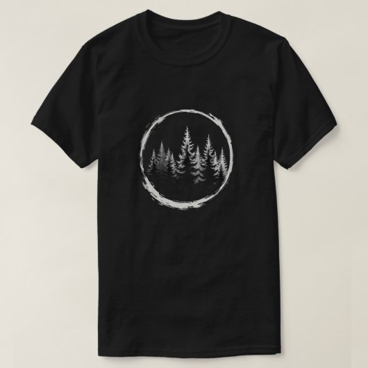 T-shirt Boho Forêt Florale Cercle Arbre Aimant Tee (Design devant)