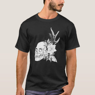T-shirt Boho Halloween Fleurs de crâne Occulte Odyssée Art
