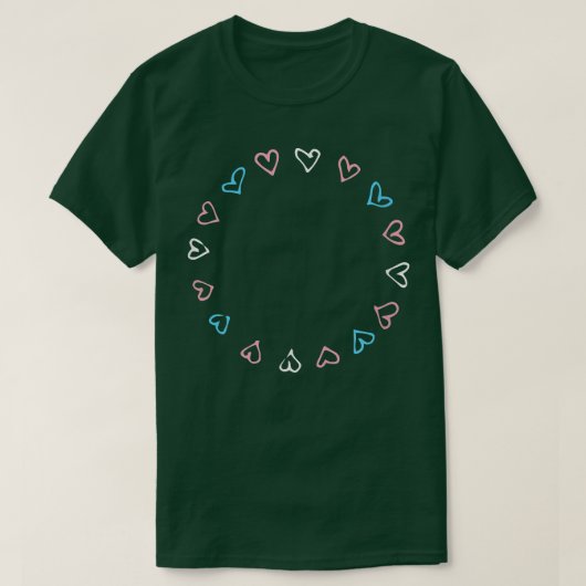T-shirt Boho Hearts Circle Trans Pride Drapeau Transgenre (Design devant)