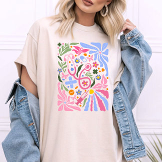 T-shirt Boho Infirmière éléments Stethoscope Infirmière ch