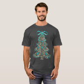 T-shirt Boho Léopard Arbre de Noël Impression Guépard Coqu (Devant entier)